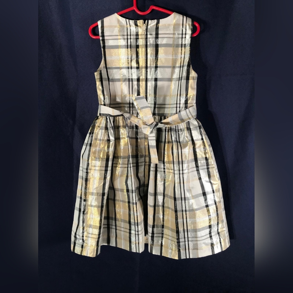 Chic Plaid Kids Dress with Belt